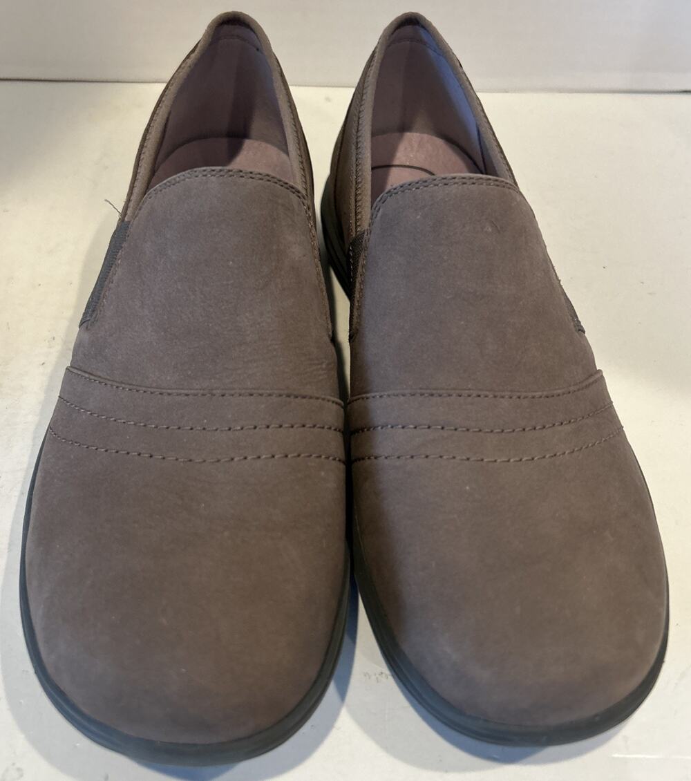 Aravon Brown Leather Beaumont Slip On Orthopedic Loafers Size 8.5 NWOB- READ